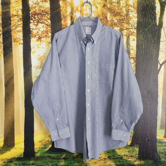 Brooks Brothers Other - Brooks Brothers NON IRON Blue Button Down Shirt Long Sleeve Mens 17 - 4/5
